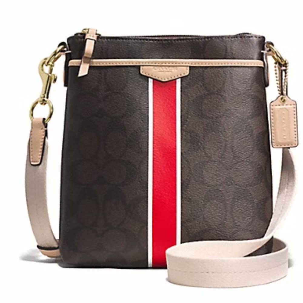 Coach signature swing pack Brown and Red Crossbody Bag